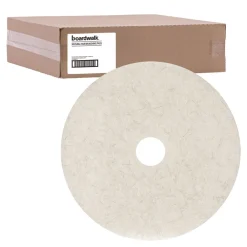 Outlet 19 in. Diameter Natural Burnishing Floor Pads - White (5/Carton) Cleaning & Janitorial Supplies
