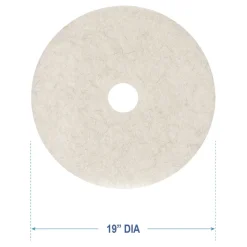 Outlet 19 in. Diameter Natural Burnishing Floor Pads - White (5/Carton) Cleaning & Janitorial Supplies