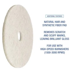 Outlet 19 in. Diameter Natural Burnishing Floor Pads - White (5/Carton) Cleaning & Janitorial Supplies
