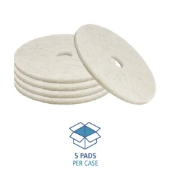 Online 24 in. Diameter Natural Burnishing Floor Pads - White (5/Carton) Cleaning & Janitorial Supplies