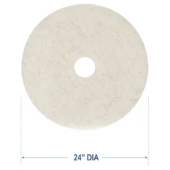 Online 24 in. Diameter Natural Burnishing Floor Pads - White (5/Carton) Cleaning & Janitorial Supplies