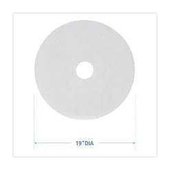 Best 19 in. Diameter Polishing Floor Pads - White (5/Carton) Cleaning & Janitorial Supplies