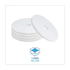 Best 19 in. Diameter Polishing Floor Pads - White (5/Carton) Cleaning & Janitorial Supplies