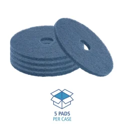 16 in. Diameter Scrubbing Floor Pads - Blue (5/Carton) Cleaning & Janitorial Supplies