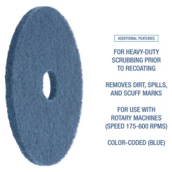 16 in. Diameter Scrubbing Floor Pads - Blue (5/Carton) Cleaning & Janitorial Supplies