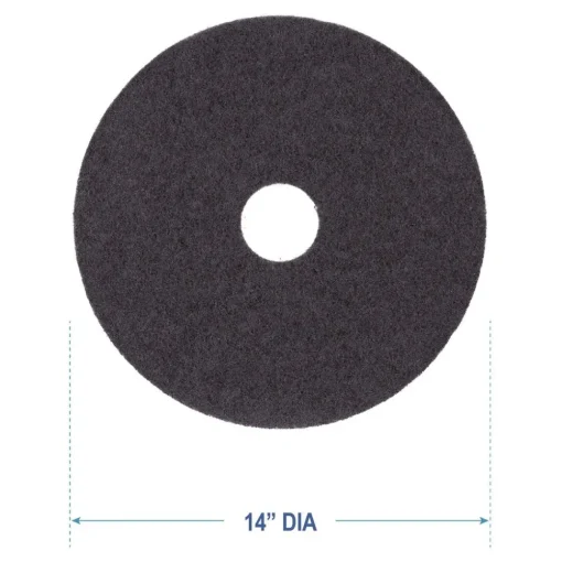 14 in. Diameter Stripping Floor Pads - Black (5/Carton) Cleaning & Janitorial Supplies