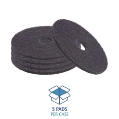 14 in. Diameter Stripping Floor Pads - Black (5/Carton) Cleaning & Janitorial Supplies