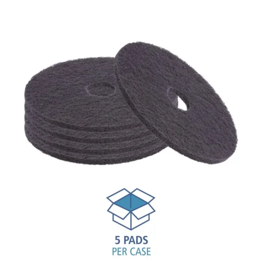 14 in. Diameter Stripping Floor Pads - Black (5/Carton) Cleaning & Janitorial Supplies