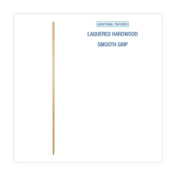 Online 0.94 in. Diameter x 54 in. Lacquered Hardwood Threaded End Broom Handle - Natural Cleaning & Janitorial Supplies