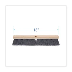 Hot 3 in. Gray Flagged Polypropylene Bristles 18 in. Brush Floor Brush Head Cleaning & Janitorial Supplies