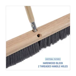 Hot 3 in. Gray Flagged Polypropylene Bristles 24 in. Brush Floor Brush Head Cleaning & Janitorial Supplies