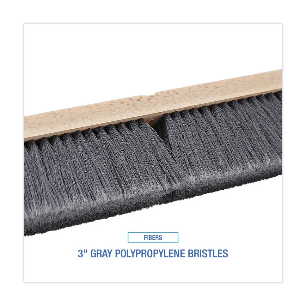 Hot 3 in. Gray Flagged Polypropylene Bristles 24 in. Brush Floor Brush Head Cleaning & Janitorial Supplies