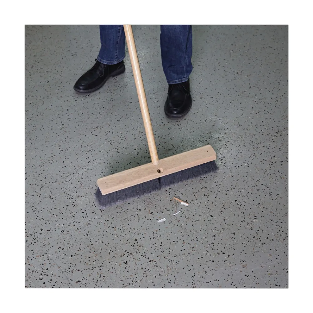 Hot 3 in. Gray Flagged Polypropylene Bristles 24 in. Brush Floor Brush Head Cleaning & Janitorial Supplies