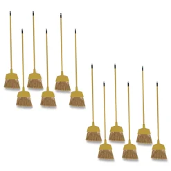 Discount 53 in. Handle Poly Bristle Angler Broom - Yellow (1-Dozen) Cleaning & Janitorial Supplies