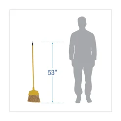 Discount 53 in. Handle Poly Bristle Angler Broom - Yellow (1-Dozen) Cleaning & Janitorial Supplies