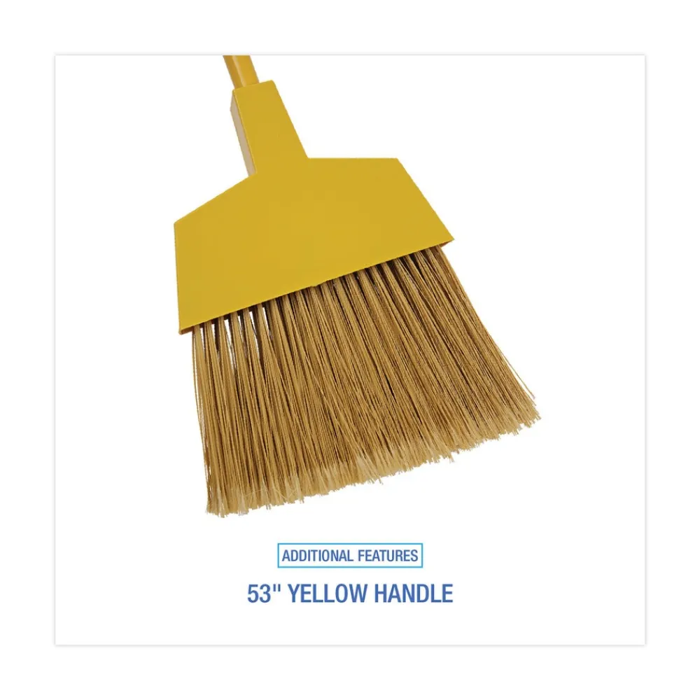 Discount 53 in. Handle Poly Bristle Angler Broom - Yellow (1-Dozen) Cleaning & Janitorial Supplies