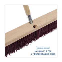 Clearance 3.25 in. Maroon Stiff Polypropylene Bristles 24 in. Brush Floor Brush Head Cleaning & Janitorial Supplies