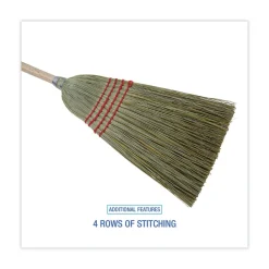 Best 55 in. Mixed Fiber Bristles Maid Broom - Natural Cleaning & Janitorial Supplies