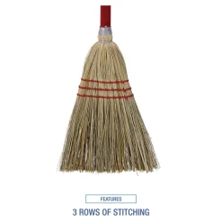 Clearance 36 in. Overall Length Corn/Synthetic Fiber Bristles Corn/Fiber Brooms - Gray/Natural (12/Carton) Cleaning & Janitorial Supplies