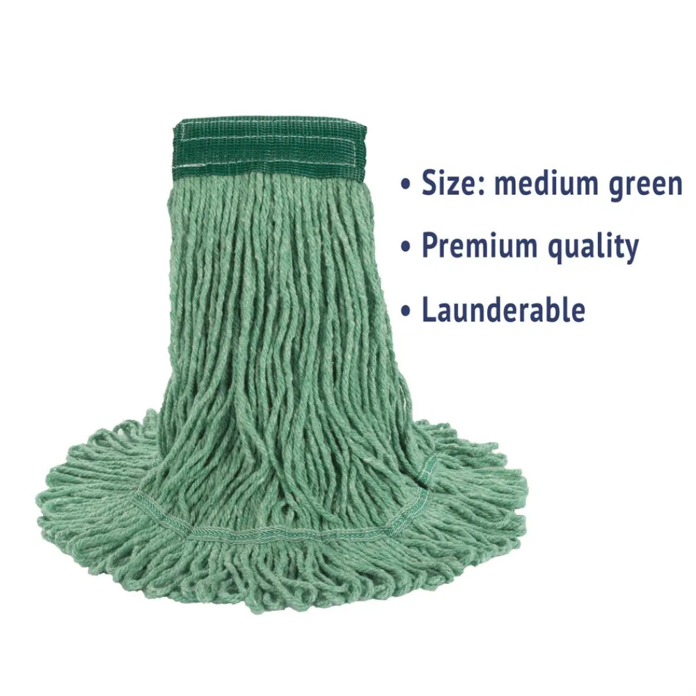 Best 5 in. Super Loop Cotton/Synthetic Fiber Wet Mop Head - Medium, Green (12/Carton) Cleaning & Janitorial Supplies