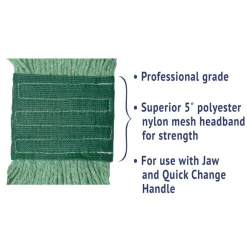 Best 5 in. Super Loop Cotton/Synthetic Fiber Wet Mop Head - Medium, Green (12/Carton) Cleaning & Janitorial Supplies