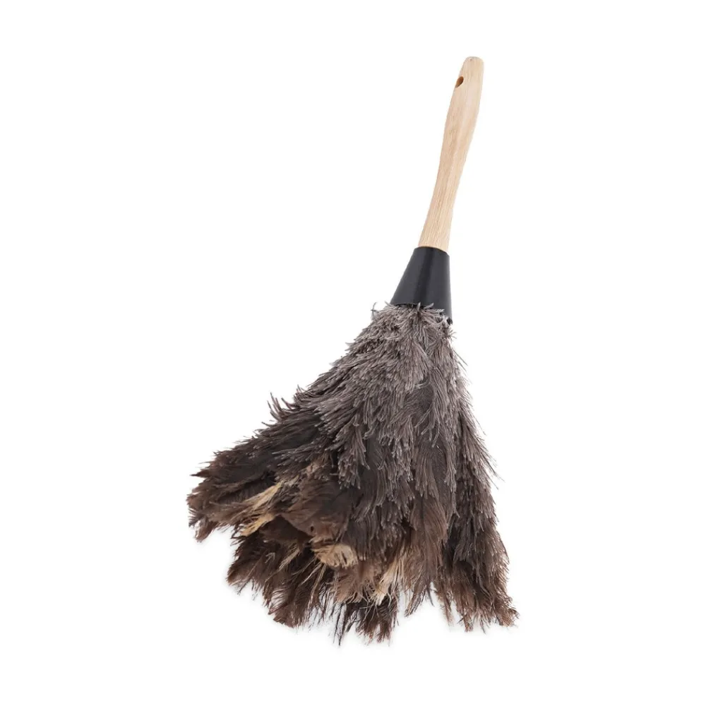 Discount 6 in. Wood Handle Professional Ostrich Feather Duster Cleaning & Janitorial Supplies