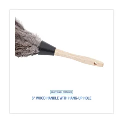 Discount 6 in. Wood Handle Professional Ostrich Feather Duster Cleaning & Janitorial Supplies