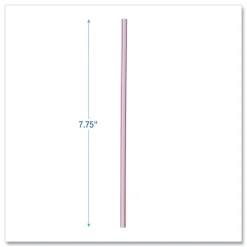 Clearance 7.75 in. Wrapped Jumbo Plastic Straws - White/Red Stripe (400/Pack, 25 Packs/Carton) Tabletop And Serveware