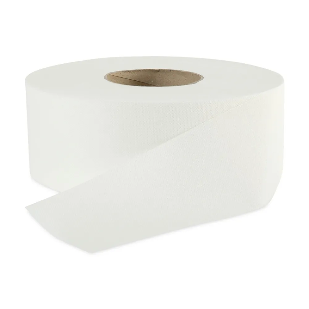 Outlet 3.2 in. x 525 ft. 2 Ply Septic Safe Jumbo Roll Bathroom Tissue - White (12/Carton) Paper & Dispensers