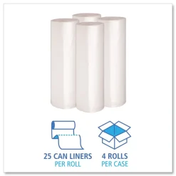New 38 in. x 58 in. 60 gal. 1.4 mil Low Density Can Liners - Clear (100/Carton) Trash & Waste Bins