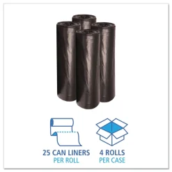 Sale 43 in. x 47 in. 56 gal. 1.6 mil Recycled Low-Density Polyethylene Can Liners - Black (100/Carton) Trash & Waste Bins