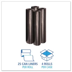 Clearance 40 in. x 46 in. 45 gal. 1.2 mil Recycled Low-Density Polyethylene Can Liners - Black (100/Carton) Trash & Waste Bins