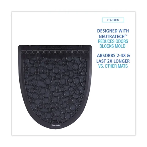 Online 17.5 in. x 20 in. 2.0 Rubber Urinal Mat - Black (6/Carton) Cleaning & Janitorial Supplies