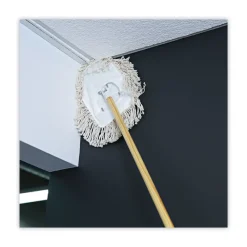 Hot 17.5 in. x 13.5 in. Cotton Wedge Dust Mop Head - White Cleaning & Janitorial Supplies
