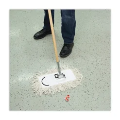 Online 12 in. x 5 in. Cotton Dust Mop Head - White Cleaning & Janitorial Supplies