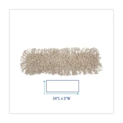 Hot 24 in. x 3 in. Cotton Dust Mop Head - White Cleaning & Janitorial Supplies