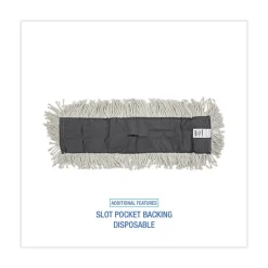 Sale 24 in. x 5 in. Disposable Cotton/Synthetic Cut End Dust Mop Head - White Cleaning & Janitorial Supplies