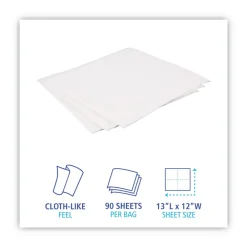 12 in. x 13 in. DRC Wipers - White (90 Bag, 12 Bags/Carton) Cleaning & Janitorial Supplies