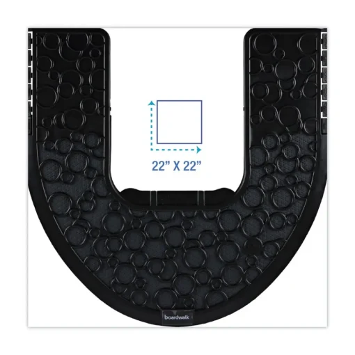 New 22 in. x 22 in. Non-Slip Rubber Commode Mat 2.0 Disposable Toilet Floor Mat - Black (6/Carton) Office Furniture & Lighting