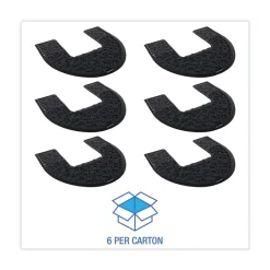 New 22 in. x 22 in. Non-Slip Rubber Commode Mat 2.0 Disposable Toilet Floor Mat - Black (6/Carton) Office Furniture & Lighting
