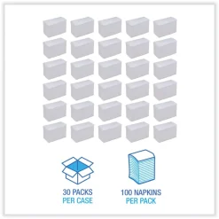 Outlet 17 in. x 15 in. 2-Ply Dinner Napkin - White (3000/Carton) Paper & Dispensers