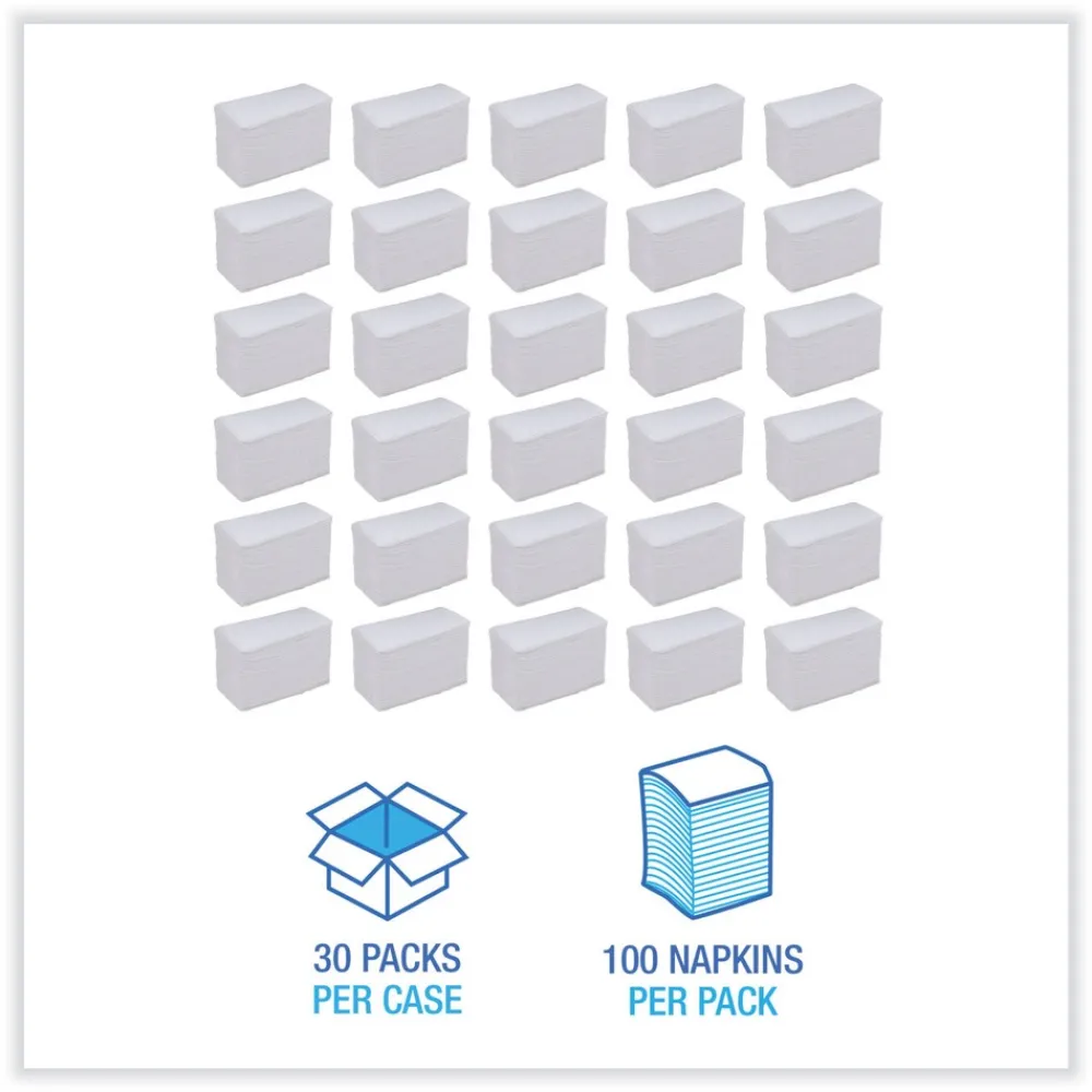 Outlet 17 in. x 15 in. 2-Ply Dinner Napkin - White (3000/Carton) Paper & Dispensers