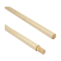 Hot 0.94 in. x 60 in. Threaded End Lacquered Wood Broom Handle - Natural Cleaning & Janitorial Supplies