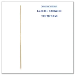 Hot 0.94 in. x 60 in. Threaded End Lacquered Wood Broom Handle - Natural Cleaning & Janitorial Supplies