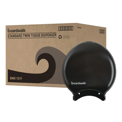 Hot 11 in. x 6.25 in. x 12.25 in. Single Jumbo Toilet Tissue Dispenser - Black Paper & Dispensers