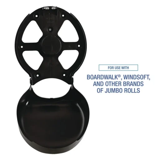 Hot 11 in. x 6.25 in. x 12.25 in. Single Jumbo Toilet Tissue Dispenser - Black Paper & Dispensers