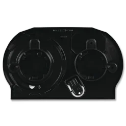 13 in. x 6.75 in. x 8.75 in. Standard Twin Toilet Tissue Dispenser - Black Paper & Dispensers