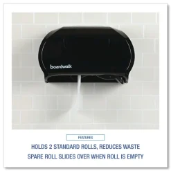 13 in. x 6.75 in. x 8.75 in. Standard Twin Toilet Tissue Dispenser - Black Paper & Dispensers