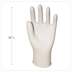 4.4 mil 12 in. Long Powder-Free General-Purpose Latex Gloves - Medium, Natural (100/Box) Cleaning & Janitorial Supplies