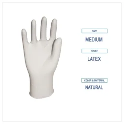 4.4 mil 12 in. Long Powder-Free General-Purpose Latex Gloves - Medium, Natural (100/Box) Cleaning & Janitorial Supplies